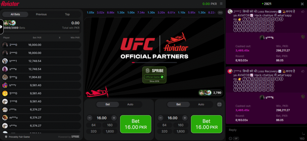 screenshot of the aviator game of the QK777 Game Downlad