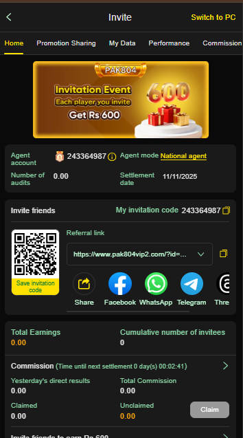 my profile on the Pak804 Game APK