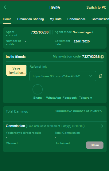 My profile on the 33D Game APK
