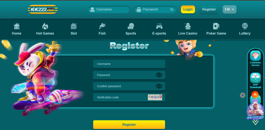 interface of KK222 APK 2026 Game