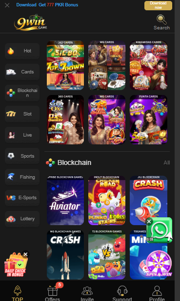 games on 9win platform